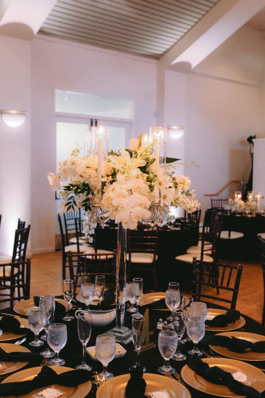 White Wedding at teh Wedding Bowl luxury wedding flowers by CHIC Flowers - arrangement 4